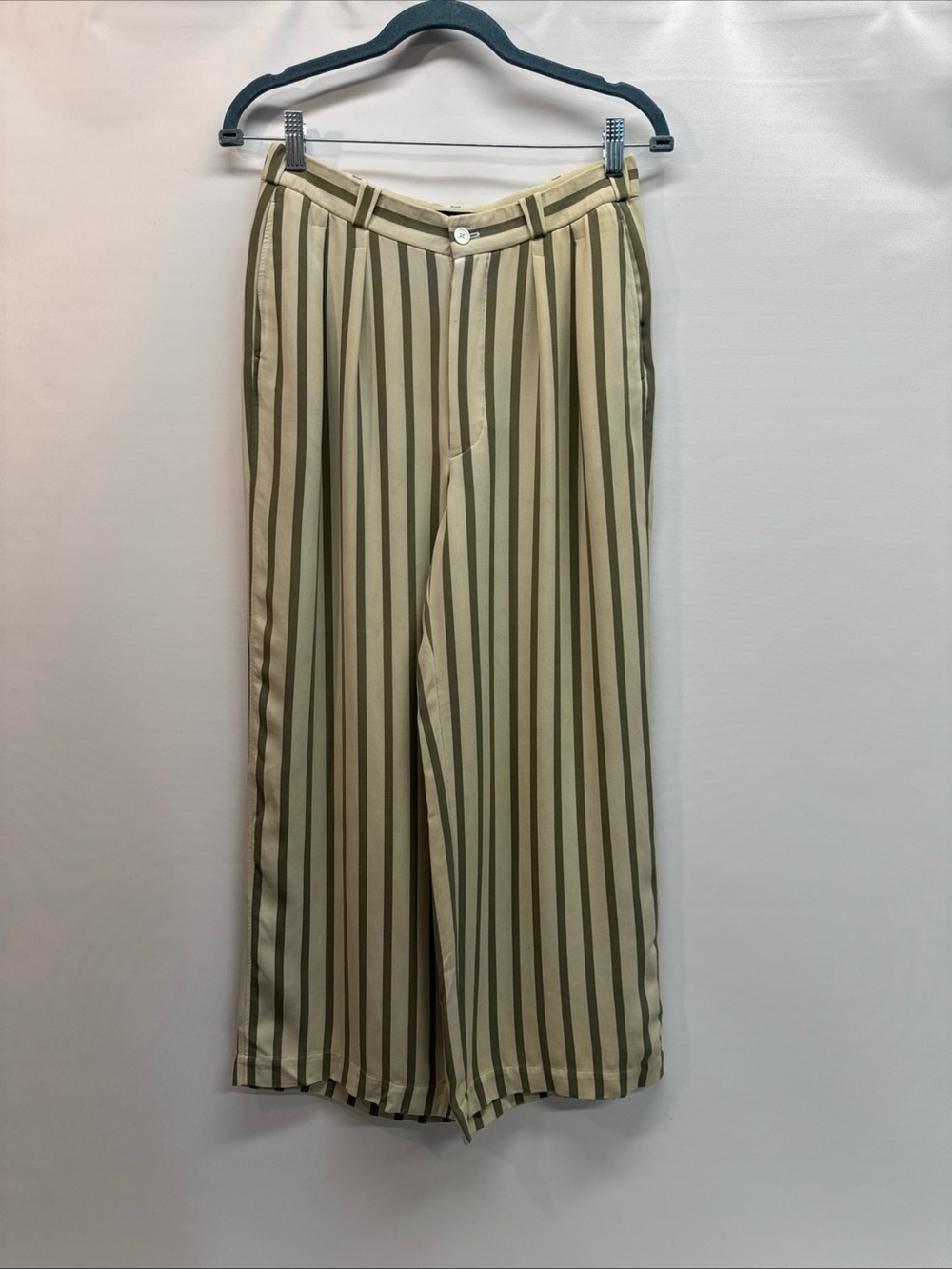 Ralph Lauren Purple Label Double-Pleated Trousers Sz 6 Wide Leg Mulberry Silk‎